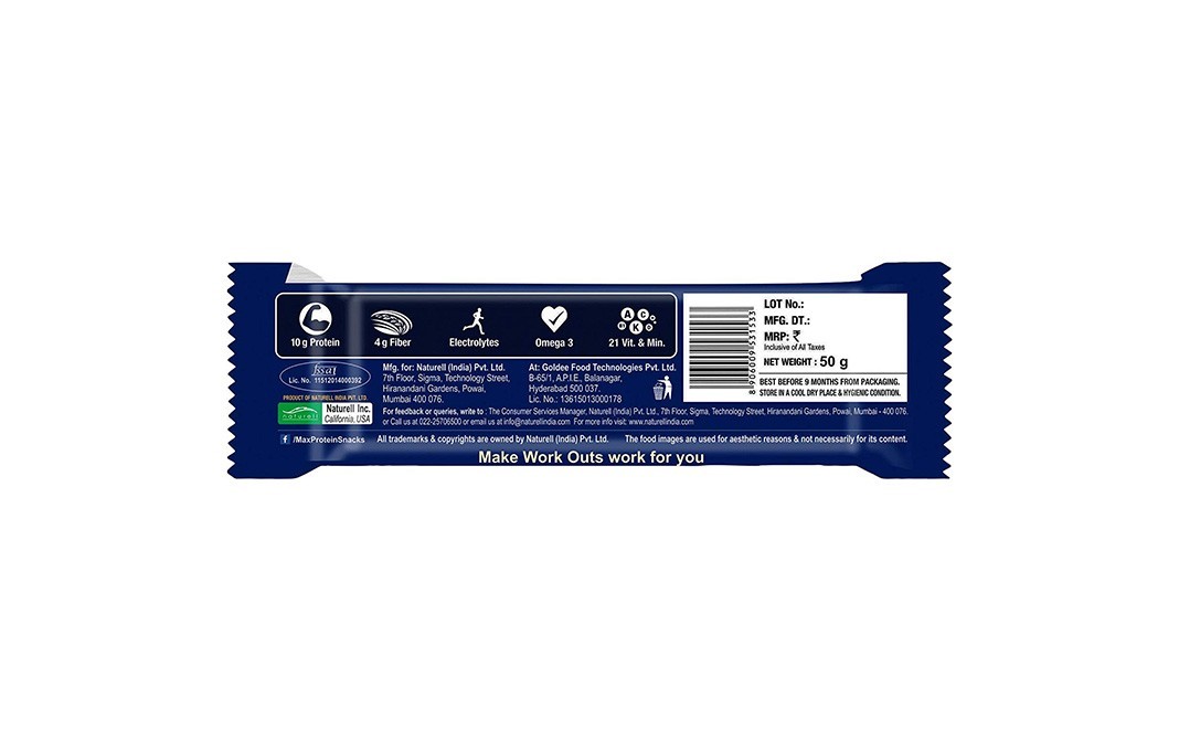 Ritebite Work-Out Choco Classic    Pack  50 grams